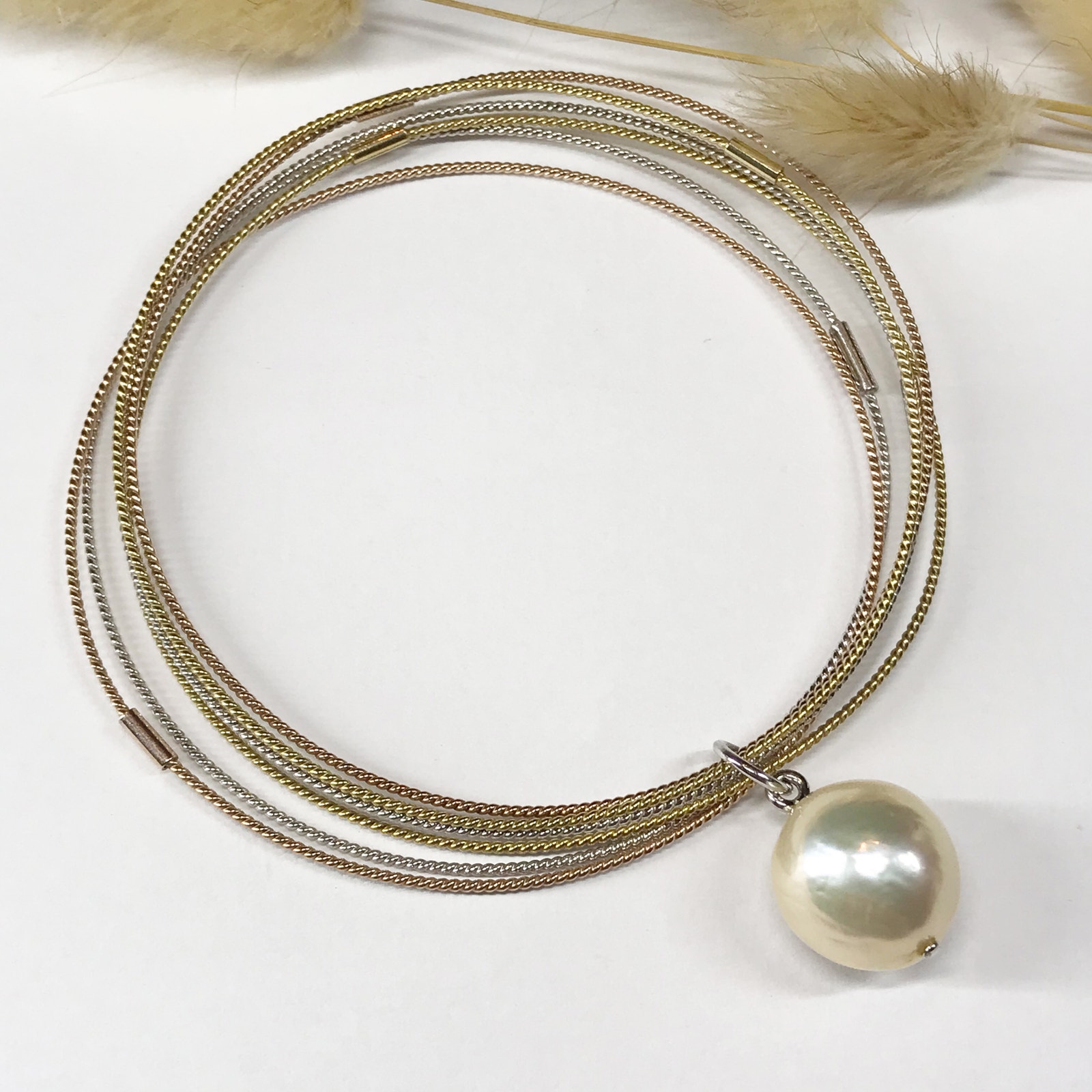 Honora 130 Ming Cultured Pearl Sterling Silver Tricolor Stacked Bangle Bracelet 80$